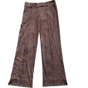 Shyde US Sz 7 France Sz 42 Wide Leg Faux Suede Pants Brown 163G